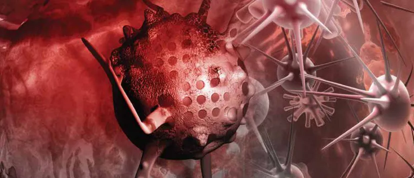 Illustration of a blood cancer cell