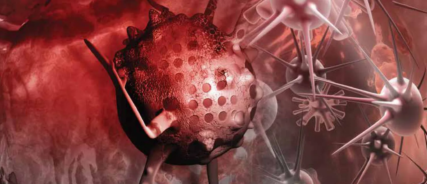 Illustration of a blood cancer cell