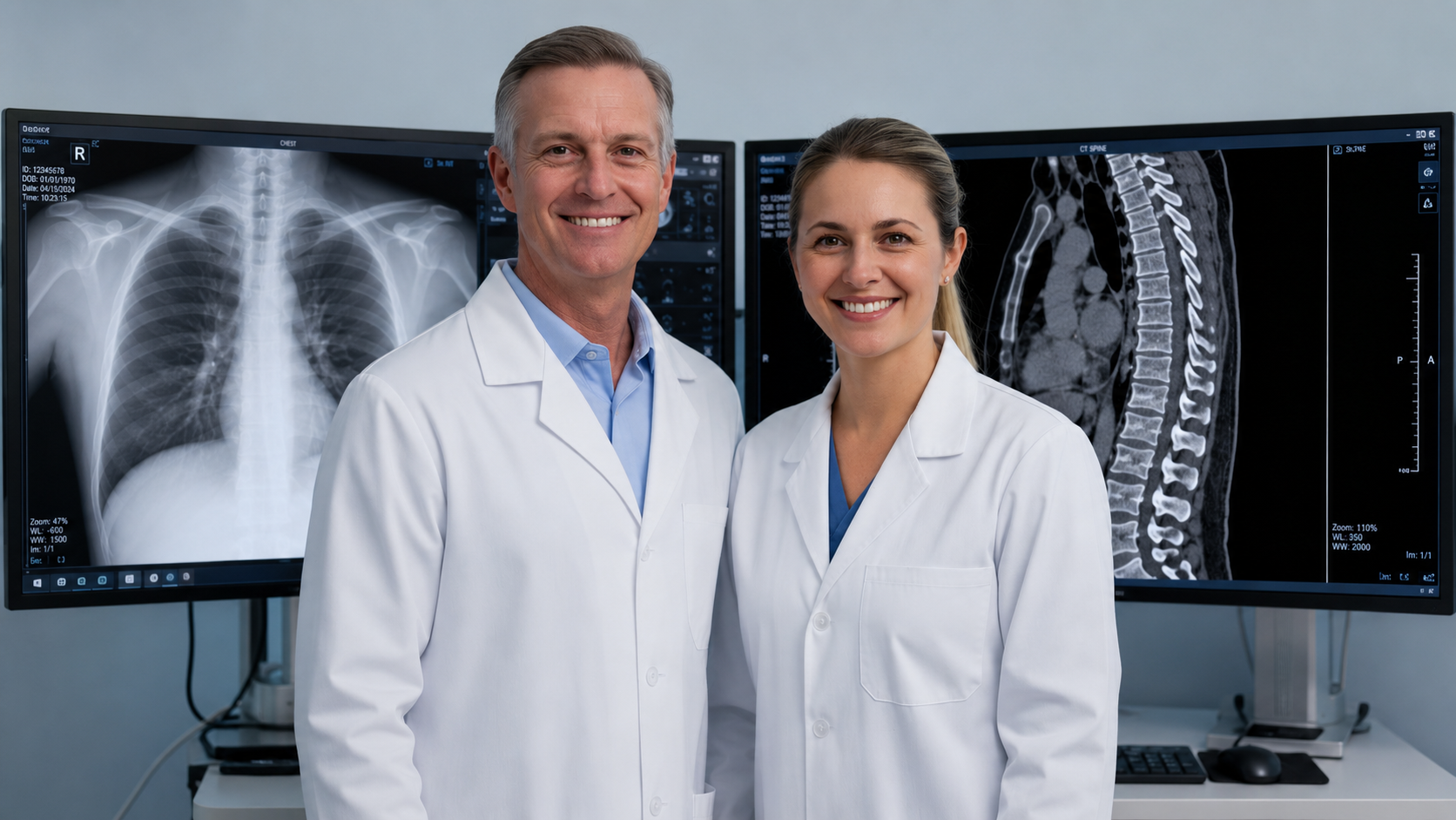 Modern imaging core lab with multiple reading workstations